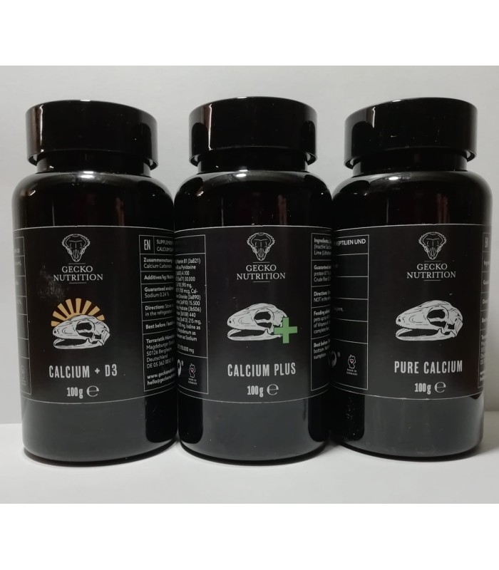 Set 3 integratori in polvere per rettili Gecko Nutrition