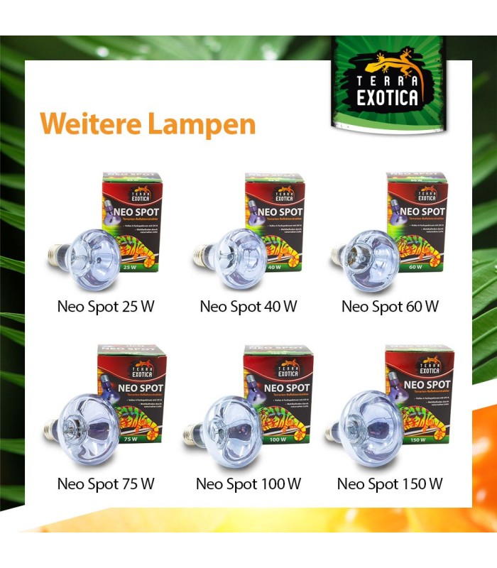 Lampada Spot Neodimio UVA Terra Exotica per Rettili e Anfibi