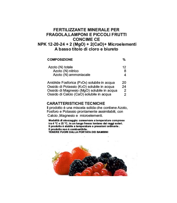 concime per lamponi