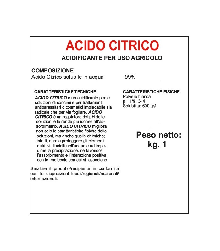 acidificante per acque calcaree