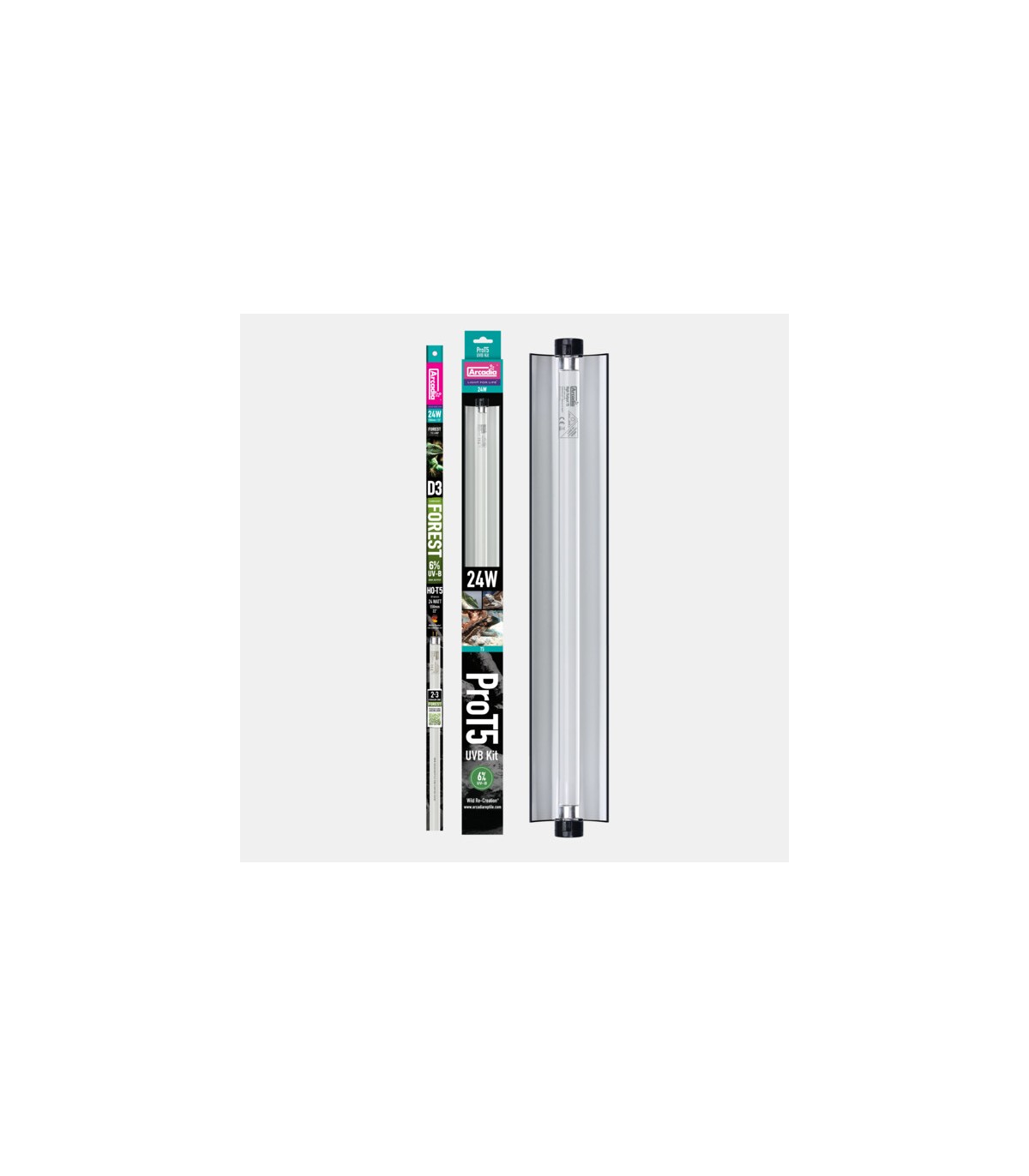 ARCADIA PRO T5 SET 6% UVB FOREST | neon+plafoniera 24w