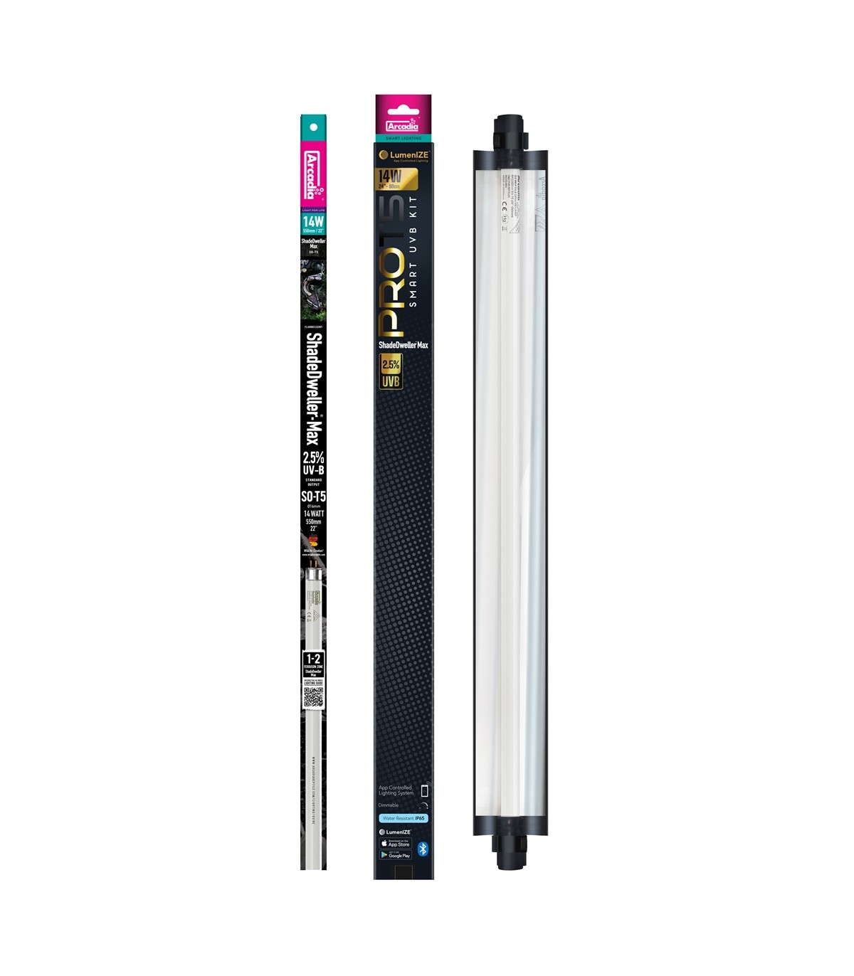 Kit Arcadia Lumenize Pro T5 UVB Kit - Neon + Plafoniera per Rettili e Anfibi
