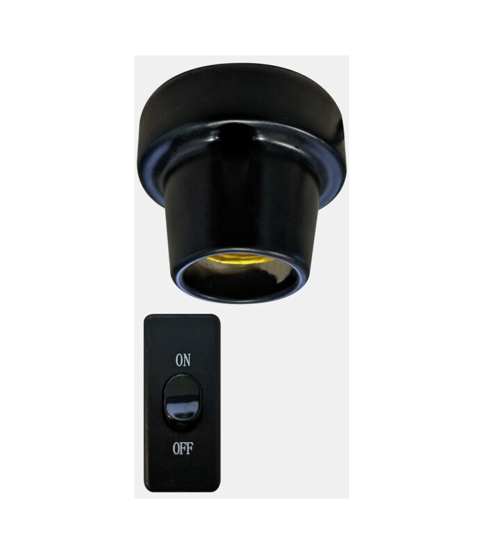 portalampada ceramica con cavo ed interruttore max 160w