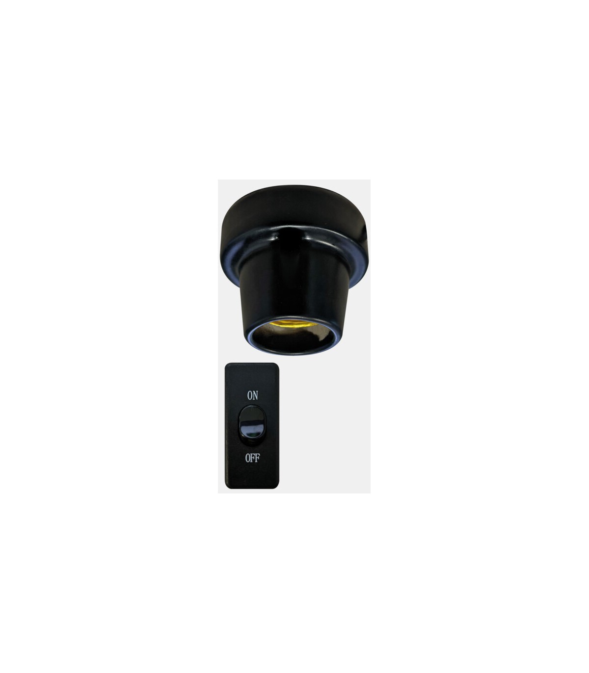 portalampada ceramica con cavo ed interruttore max 160w
