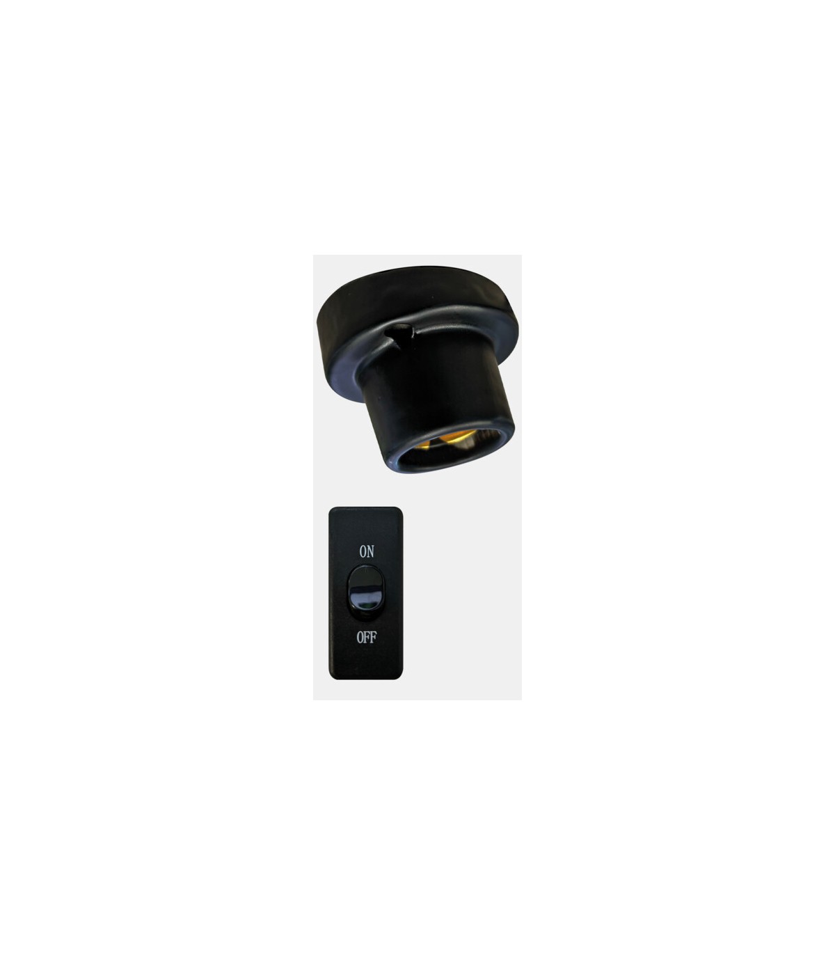 portalampada ceramica inclinato con cavo ed interruttore max 160w
